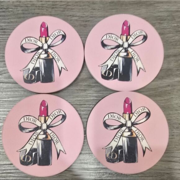 Amanda Greenwood Set Of 4 Dior Lipstick Decorative Coasters - Picture 3 of 6